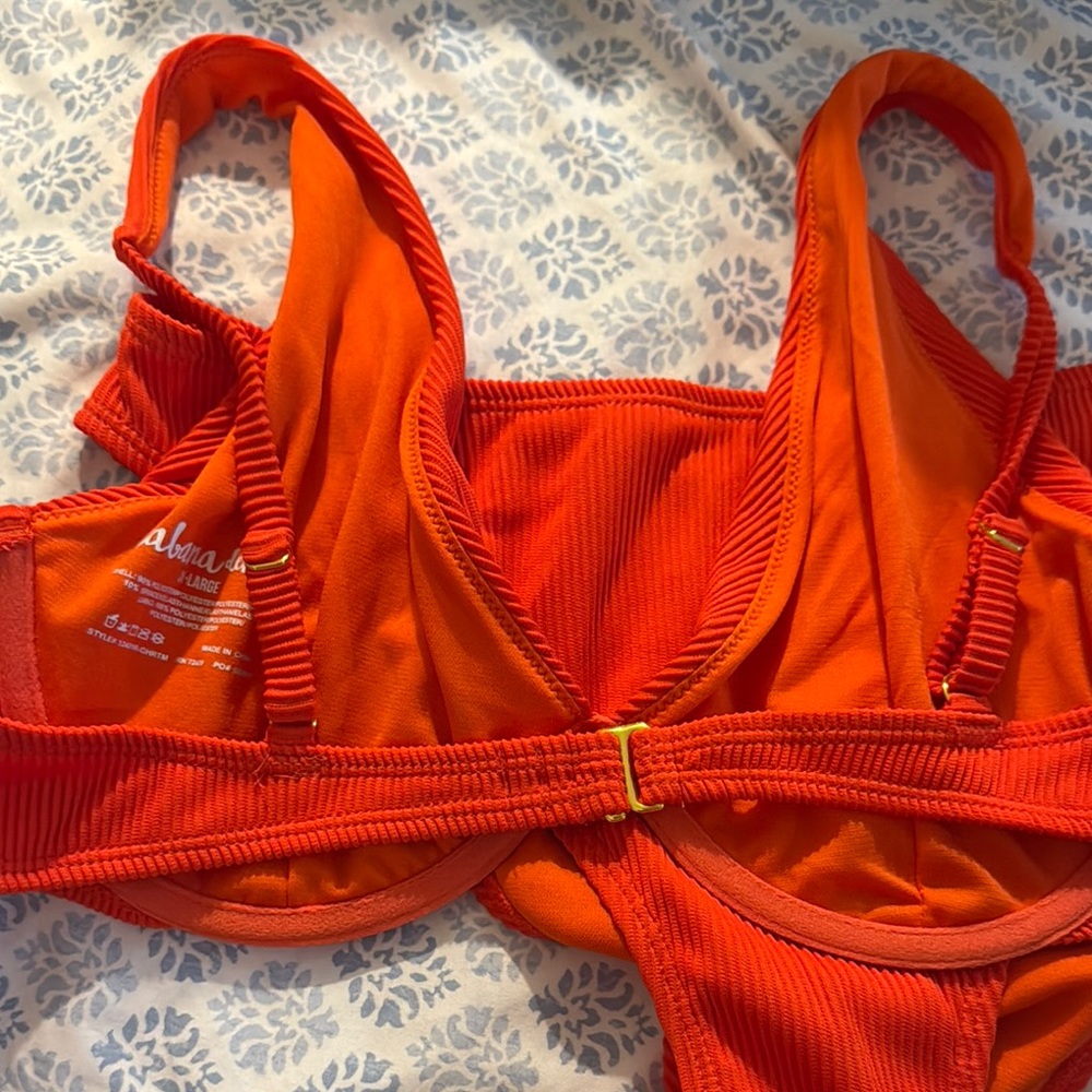 Bright Orange Ribbed Bikini Set - Picture 4 of 4